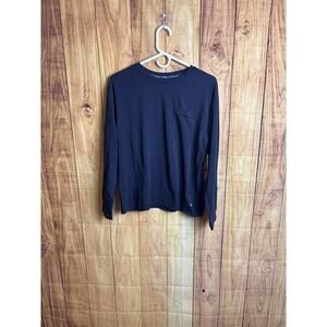 Athleta Girl Long Sleeve Athletic Tshirt Perfect Top Navy Blue Size XL 14 NEW